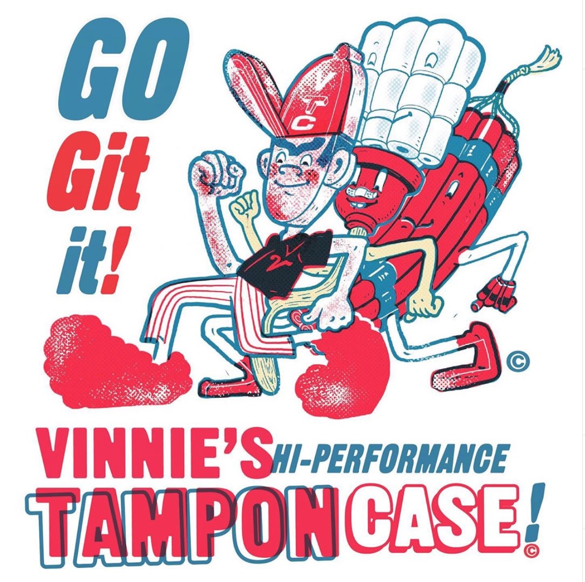 Vinnie the Tampon Case Disributor press